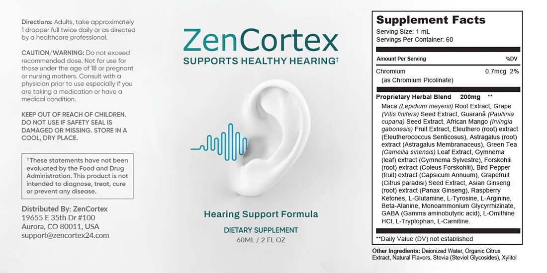 zencortex suppliment ingredients